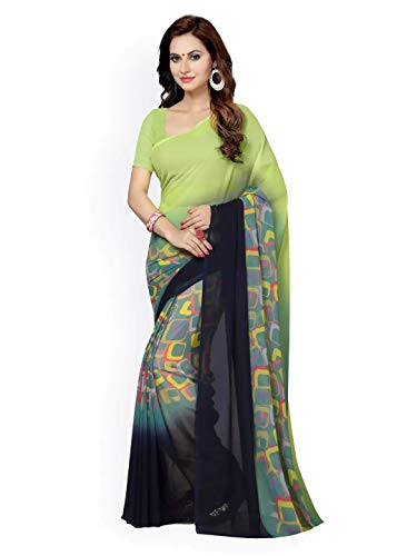KSH TRENDZ Women's Venkatgiri Pure Georgette Saree With Unstiched Blouse Piece