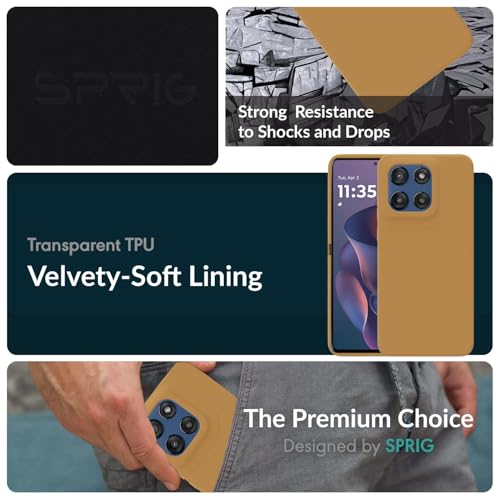 Image of SPRIG Compatible with Moto Edge 60 Stylus Premium SilkTone Back Cover Drop Tested Shock Proof Mobile Case for Men, Women, Boys and Girls with Camera Protection (Golden Brown)