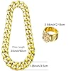 2pcs Hip Hop Costume Set With Fake Gold Chain & Accessories - 80s/90s Rapper Style Necklace and Ring for Men, Women, Kids - Perfect for Disco, Fancy Dress, Carnival, and Themed Parties #1