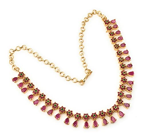 Image of Sasitrends Micro Gold Plated Peacock AD Stone Studded Jewellery Set