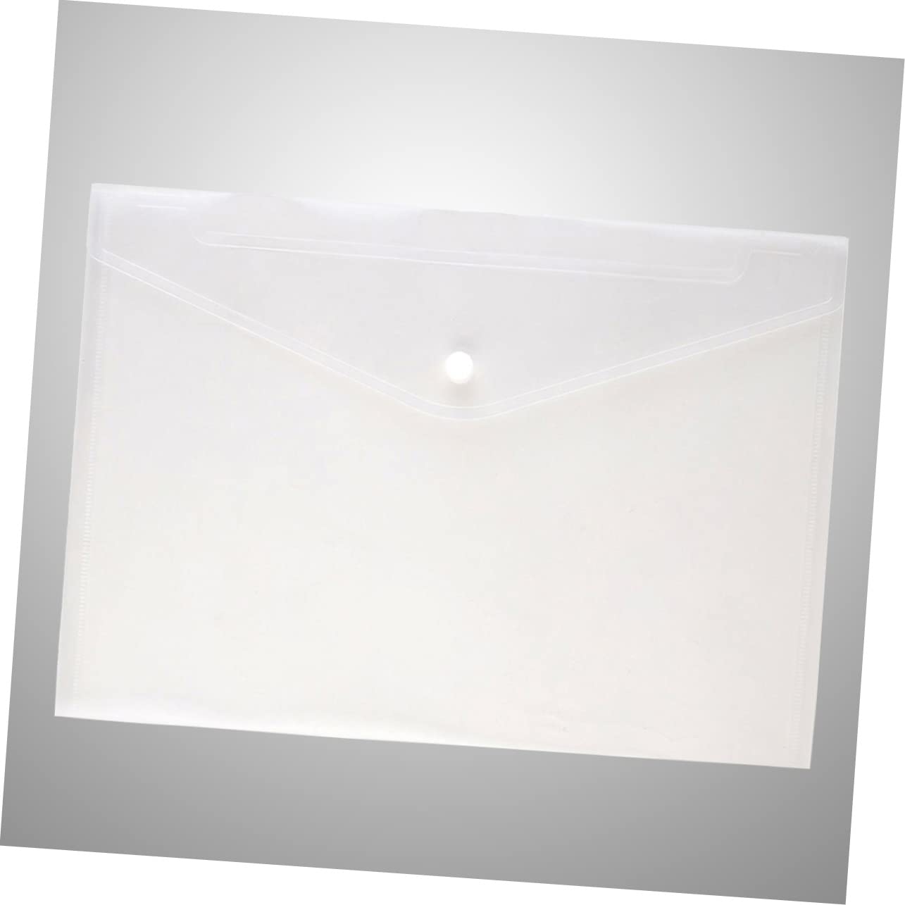 Busta Portadocumenti A4 in Pp Bianco con Bottone, 30 Pezzi | Struttura Trasparente, Resistente All’acqua, Formato Ufficio per Archiviazione e Trasporto Documenti