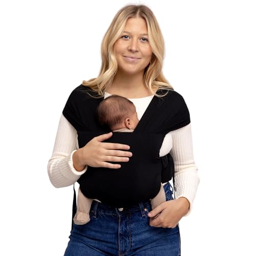 Image of WildBird - Aerial Buckle Wrap - 0-6 Months - Standard (XS-XL) Raven - Newborn Baby Carrier - Front Carry - Soft Fabric, Straps, Head Support, Padded Waist Belt - Baby Essentials - New Mom Gifts