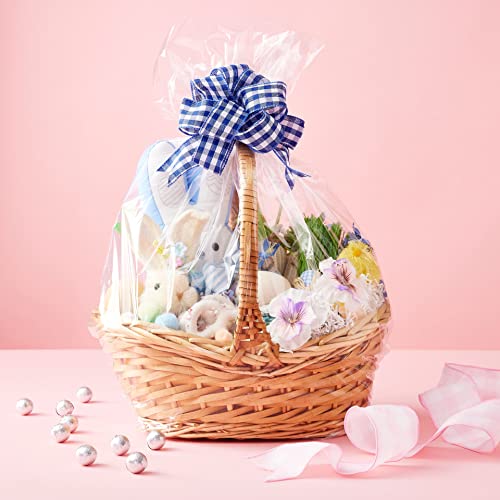 Celebrate It 18.5\" x 22.5\" x 5.5\" Medium Clear Basket Gift Bags, 12ct.