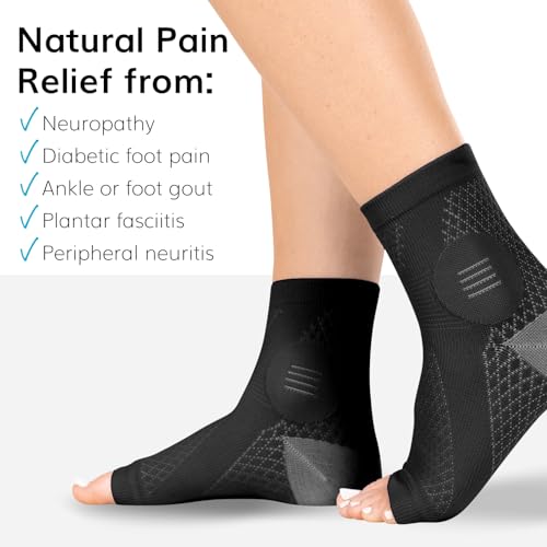 Image of BraceAbility Neuropathy Socks for Women and Men - Toeless Compression Foot Neuropathy Socks, Peripheral Neuropathy Socks, Diabetic Neuropathy Socks, Arthritis Socks