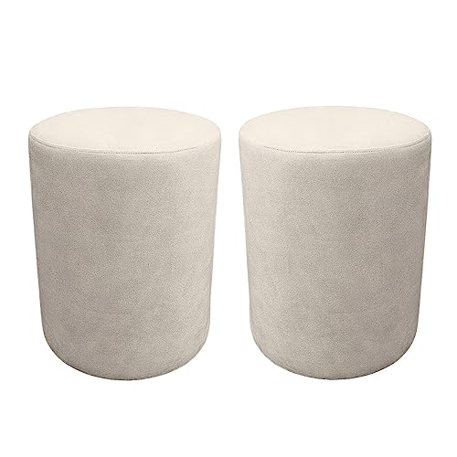 Kit 2 Puff Cilindro Live para Sala e Quarto Suede - Jylcrom