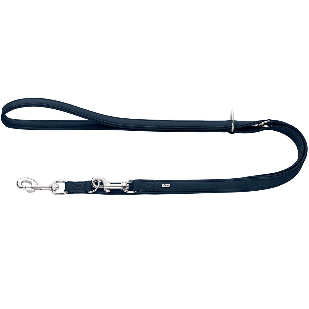 HUNTER hondenhalsband ROUND & SOFT, kleur: zwart, zacht nappaleer van rund, scheurvaste nylonkern, vachtvriendelijk & rondgenaaid, maat: 50