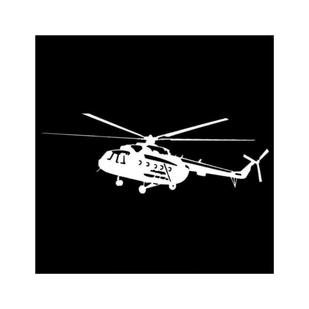 Car Sticker Helicopter Mi-8 Airplane Automobiles Motorcycles Exterior Accessories PVC Decal(White,20cm X 7cm)