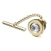 HAWSON Mens Tie Tack With Chain Round Crystal Wedding Business Accessories