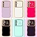 LCHULLE for Samsung Galaxy S24 FE Case for Women Girls, Cute Wave Frame Curly Shape with Love Heart Raised Camera Protection Cover Luxury Plating Shockproof Phone Case for Galaxy S24 FE, Black