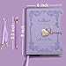 Hoci Poci Diary with Lock and Keys for Girls Gift Ideas, 360 Gold Edged Pages Journal for Women, B6 Refillable Notebook for Writing with Pen and Bookmark (Garden Purple)