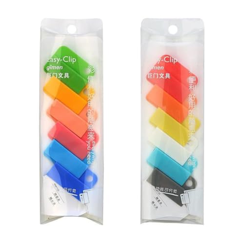 VILLCASE 12pcs Plastic File Clips, Paper Organizer Clips, Multi-Function Clamps for Sorting Documents, School Supplies, Household Organization, Random Color