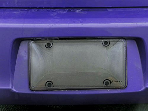 Zone Tech Clear Smoked License Plate Cover Frame Shields - 2-Pack Novelty/License Plate Clear Smoked Bubble Shields - Thumbnail 4
