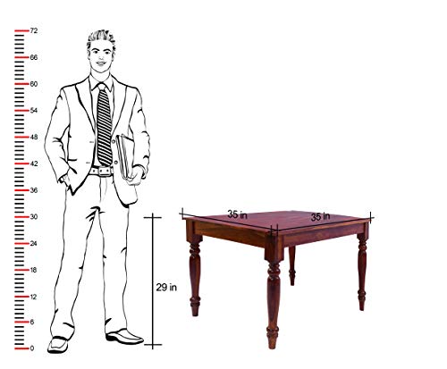 Image of Solid Sheesham Wood 2 Seater Dining Table Set with Chair for Home and Kitchen (Solid Wood, 2 Seater, Maple Finish)