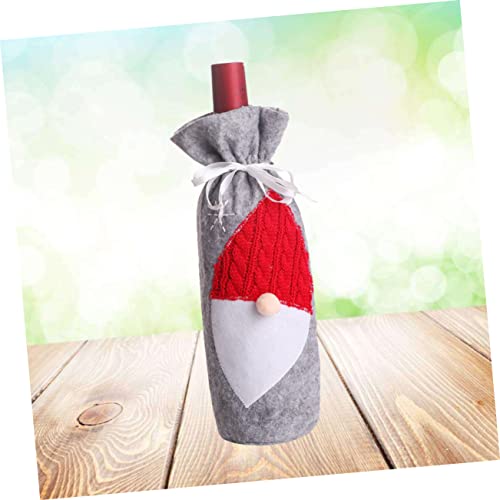 UPKOCH 3Pcs Vestido De Garrafa De Vinho De Natal Suéteres De Vinho De Natal Vestido Capa De Garrafa
