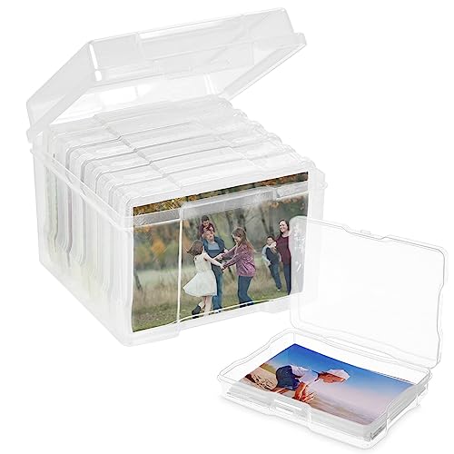 Photo Storage Box 6" x 4" - (UK Company) Clear Photo Case 6 Inner Photo Keepers Photo Organiser Box for Craft Puzzle Sticker Photograph Storage - Organize Your Precious Memories