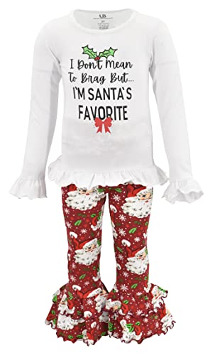 Image of Unique Baby 2 Piece Girls Double Ruffle Leggings and Long Sleeve Shirt Clothes Set Kid and Toddler Girl Outfit