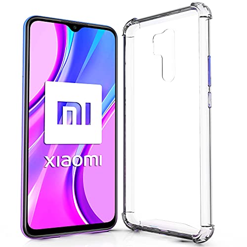 N NEWTOP Cover Compatibile con Xiaomi Redmi 9, Posteriore Semi Rigida TPU Hard Clear Anti-Shock Custodia Retro Protettiva Trasparente Angoli Rinforzati
