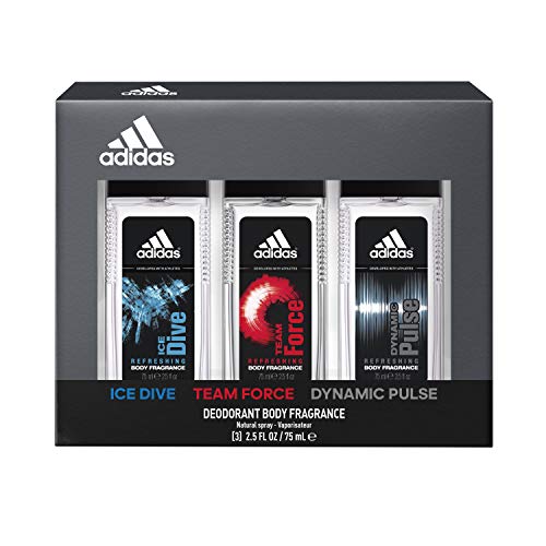 Adidas, Ice Dive, Team Force, Dynamic Pulse, Men's Body Spray Gift Set, Total Retail Value $27.00