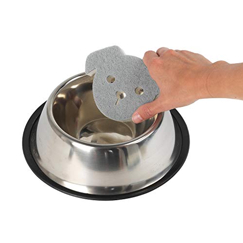 Beldray La075734Eu7 Plus+ Pet Bowl Super Tough | Double Ergonomic Shape | Scourer Side & Soft Sponge Side| Pack Of 2, Blue/White/Grey #TOP5