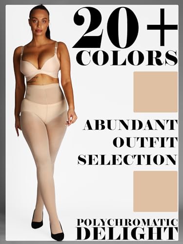 Image of HONENNA Semi Opaque Silky Women Pantyhose Tights, 20+ Colors Invisibly Toe Reinforced 60 Den Size A-E