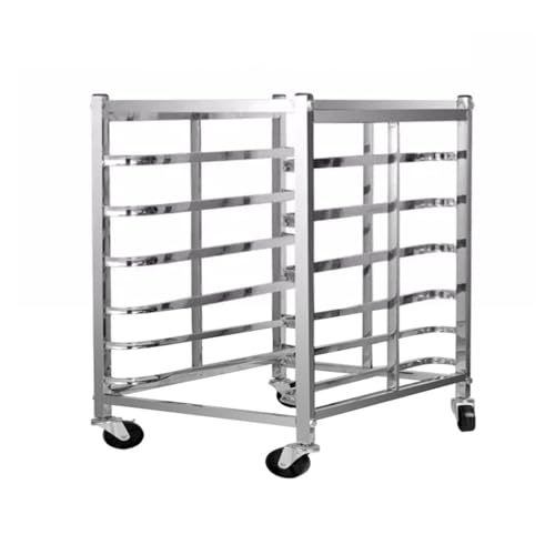 Commercial Bun Pan Bakery Rack,Heavy Duty Sheet Pan Rack for Baking,6-Tier Steel Bread Dough Rack with Wheels,for Full Half-Size Baking Pans(6-Tier)