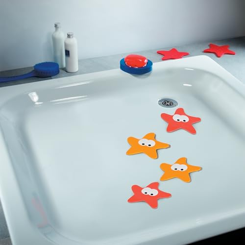 Spirella Starfy Kollektion Duschmatte, 5-teiliges Set, PVC, Rot