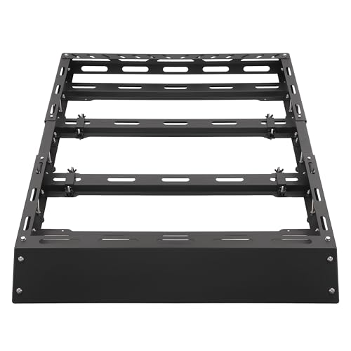 Gelacie 60" x 39" x 4.75" Roof Rack Basket Compatible with Car SUV Pickup Truck Van Universal Top Cargo Carrier W/Cross Bars Metal Luggage Storage Holder Basket Rack for Travel 200Lbs Steel Black