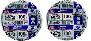 Southwire 28827423 100' 14/2 with ground Romex brand SIMpull residential indoor electrical wire type NM-B, White (2)