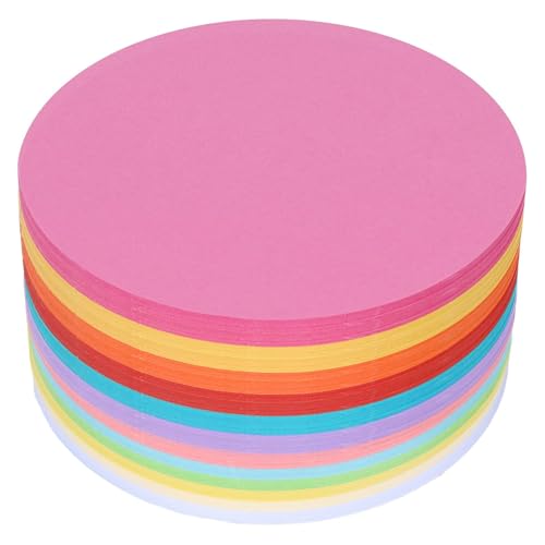 VGOODALL Lot de 200 Cartes de présentation Rondes, Cartes métaplanes de 15 cm, 12 Couleurs, Jeu de Cartes de présentation, Fournitures pédagogiques colorées pour présentation, conférence, HDDE0185
