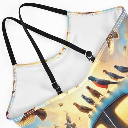 Truck Birds Flowers Girls Swimsuit Bathing Suit Swimsuits One Piece Summer Beach Swimwear4