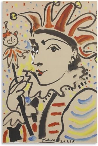 Picasso Affiche Toile Le Fou du Roi impression haute définition de qualité musée 30x45cm