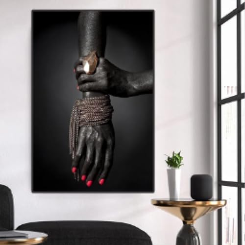 Affiche mains noires de femmes africaines GERRIT tableau toile 30x50cm