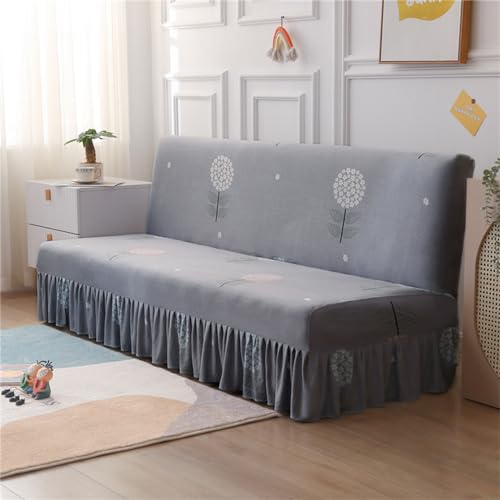 DOTBUY-SHOP Housse de Canape Clic Clac avec Jupe, Imprimé Fleurs Housse de Canapé sans Accoudoirs 1/2/3 Place Housse de Canapé Lit sans Bras Housse de...