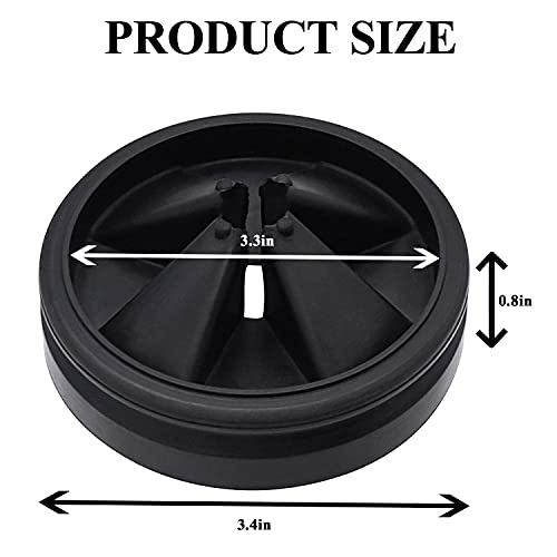 3 3/8" Garbage Disposal Splash Guards (2 Pack) Sink Baffle Qcb-Am Replacement For Insinkerator Evolution Series, Upgraded Removable Quiet Collar Drain Plugs, Garbage Disposer Accessories, Black #TOP2