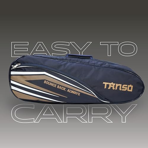 Image of TANSO T-Blast Badminton Kit Bag | Spacious Racket Bag with Two Large Compartments and Separate Shoe Compartment | Front Zipper Pocket and Adjustable Straps