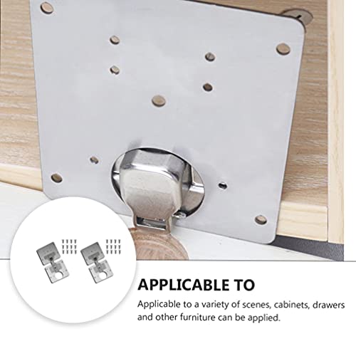 DOITOOL 4 peças de placa de reparo de dobradiças de aço inoxidável para gabinete, dobradiça, porta d