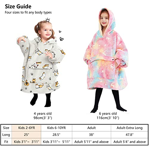 Image of KFUBUO Wearable Blanket Hoodie for Kids Toddlers Sherpa Blanket Sweatshirt With Pocket Cute Hoodies 2-6 Year Old Girl Boy Red Plaid