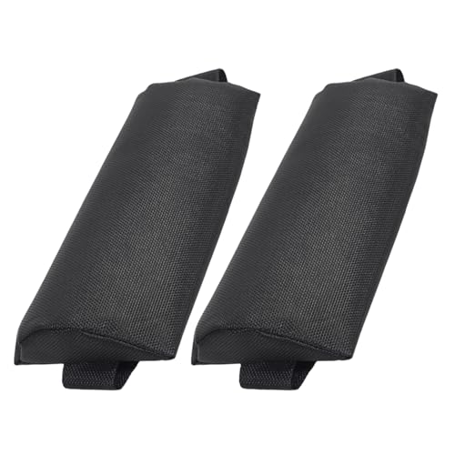 PHENOFICE 2 Almohadas Ergonómicas para Reposacabezas de Exterior Negras para Tumbonas Plegables de Jardín y Césped, Correas Elásticas para Silla de Ocio y Soporte Cervical Cómodo