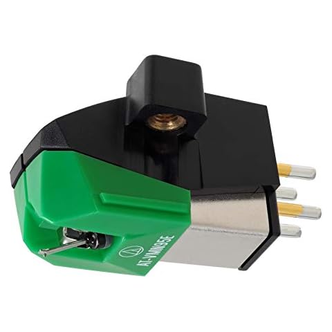 Audio-Technica AT-VM95E Dual Moving Magnet Cartridge with Elliptical Bonded Stylus,Green Cover