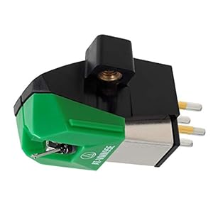 Audio Technica AT-VM95E Dual Moving Magnet Turntable Cartridge – Elliptical Stylus 1/2″ Mount – Includes Mounting Hardware (Black/Green)
