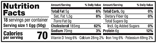 Amazon Brand - Happy Belly Cage Free Large White Eggs, Grade AA, 18 Count (Packaging May Vary)