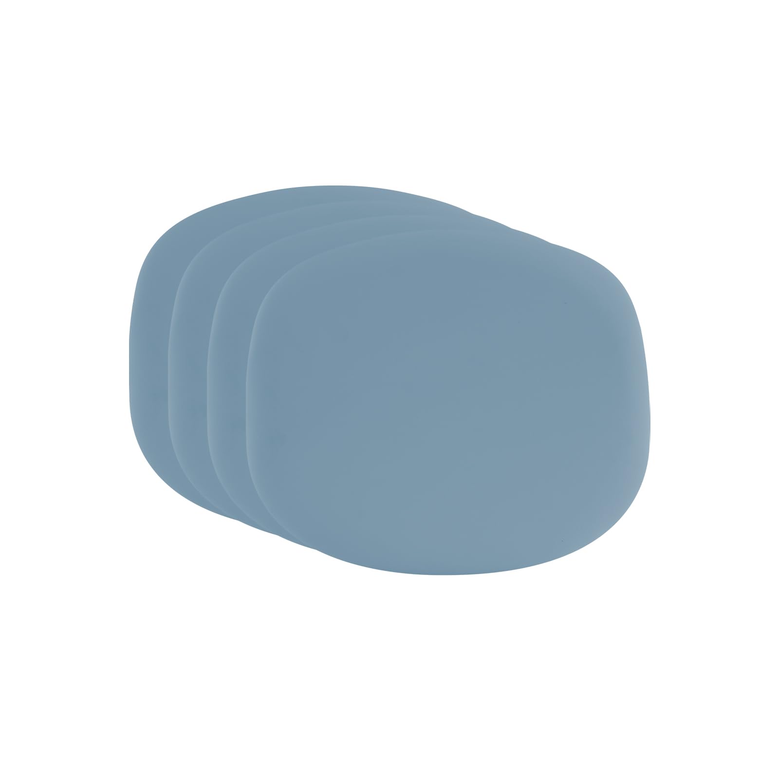 EGGREE Set de 4 Cojines de Silla,Cojines de Asiento en Cuero PU, 43 x 37 x 3,5 cm, Adecuado para Sillas de Comedor con una Distancia Entre Orificios de 12,5 cm, Morandi Azul Claro