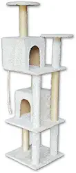 Arranhador para Gatos Torre Toca Casa Grande 4 Andares Luxo Cama Poste Sisal Brinquedo(Branca)