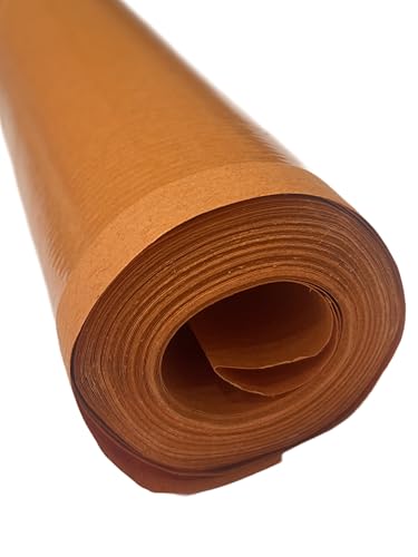 Image of Cubic Laminated Orange Kraft Paper Roll - 90 GSM | Pack of 2 | 24 Feet Long | Waterproof & Durable Wrapping Paper for Packaging, Crafts & Decorations