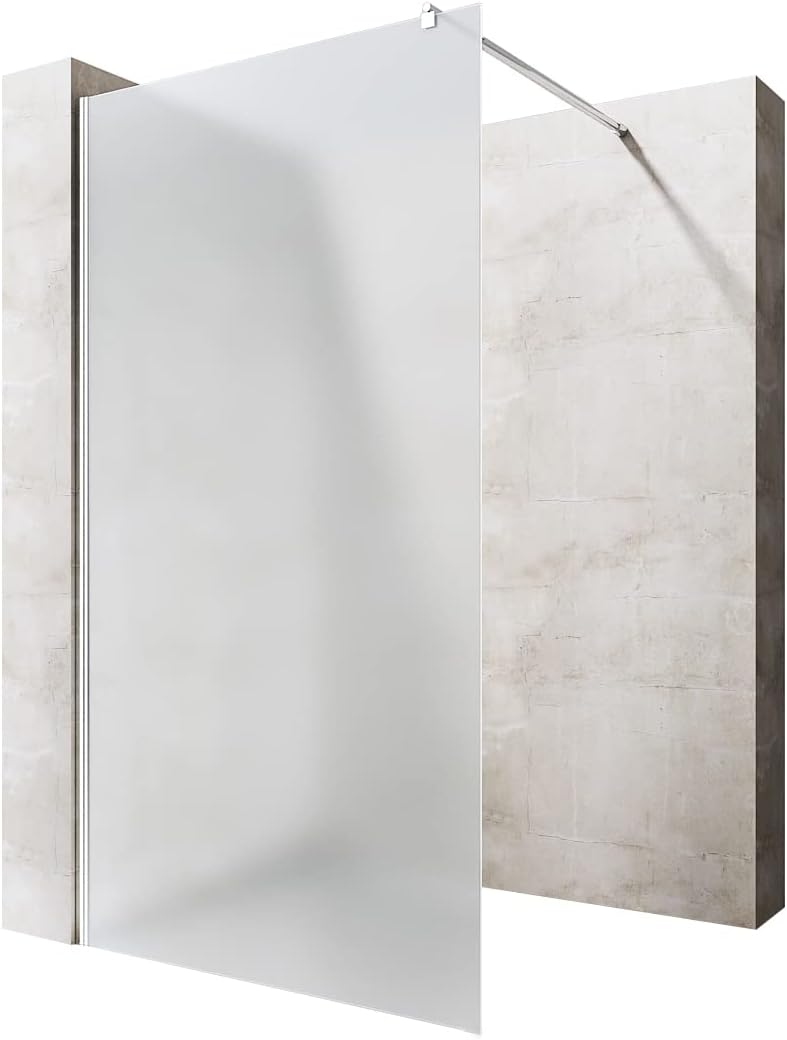 Durovin Bathrooms Walk in Wetroom Shower Enclosure 2000 mm high- 8mm Safety Glass - 1000mm Fully Frosted Shower Screen