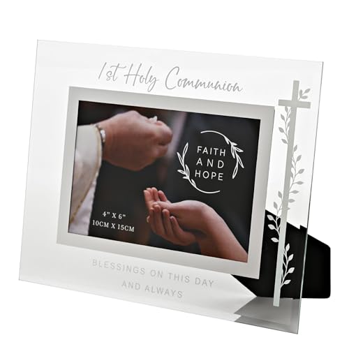 Widdop Faith and Hope Glass Frame First Holy Communion Photo Frame - 4" x 6" - Glass - Religious Commerative Gift Picture Frame