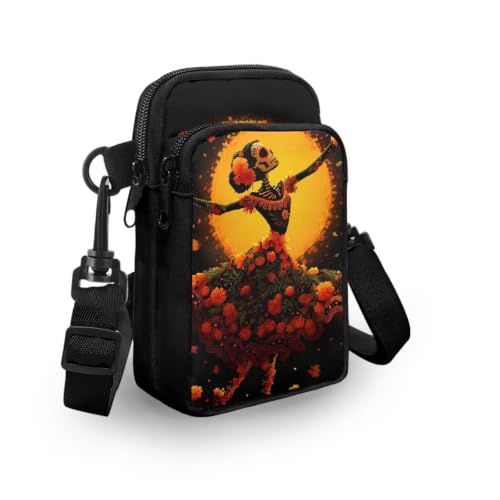 Image of Hawaiian Tribal Small Crossbody Bags for Women Cell Phone Bag Purse, Sea Turtle Zipper Sling Purses Shoulder Bag