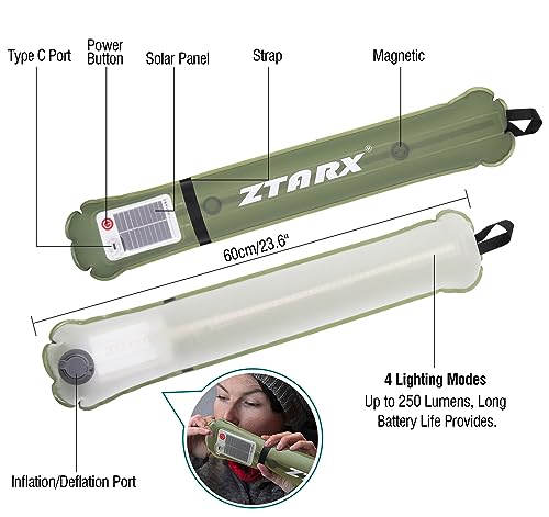 Lanterne camping 4 modes éclairage à batterie 2000mAh et solaire