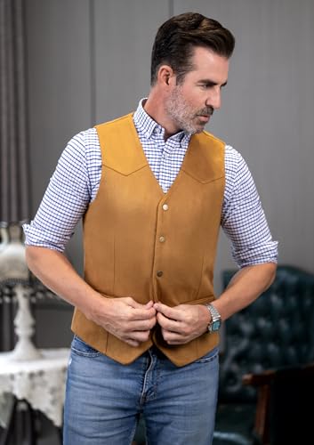 Men's Herringbone Tweed Suit Vest Casual Wool Blend Waistcoat Western Classic Mens Vest2
