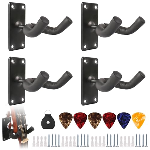 2 Piezas Soporte para Guitarra Pared,OUARTV Metal Base Colgador de Guitarras para Instrumentos Musicales...